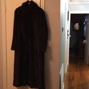Full length mahogany mink coat